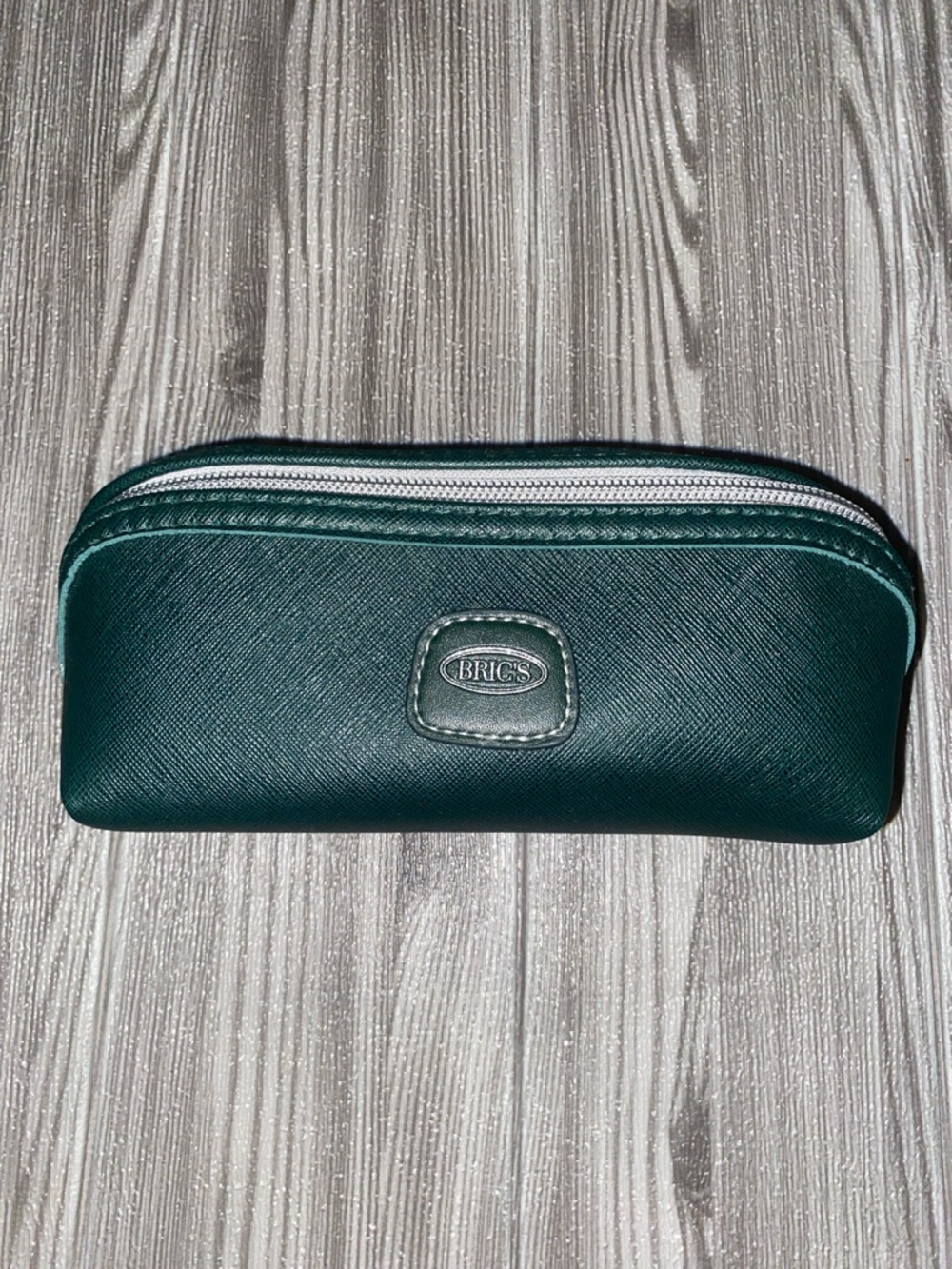 Bric's Forest Green Saffiano Leather Zip Pouch